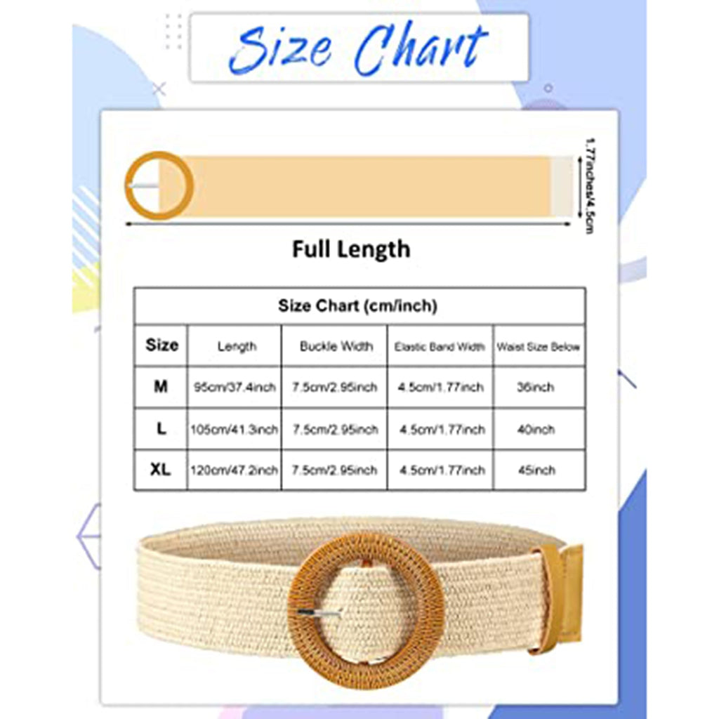 4 Pack Straw Woven Belt JEC Shops LLC