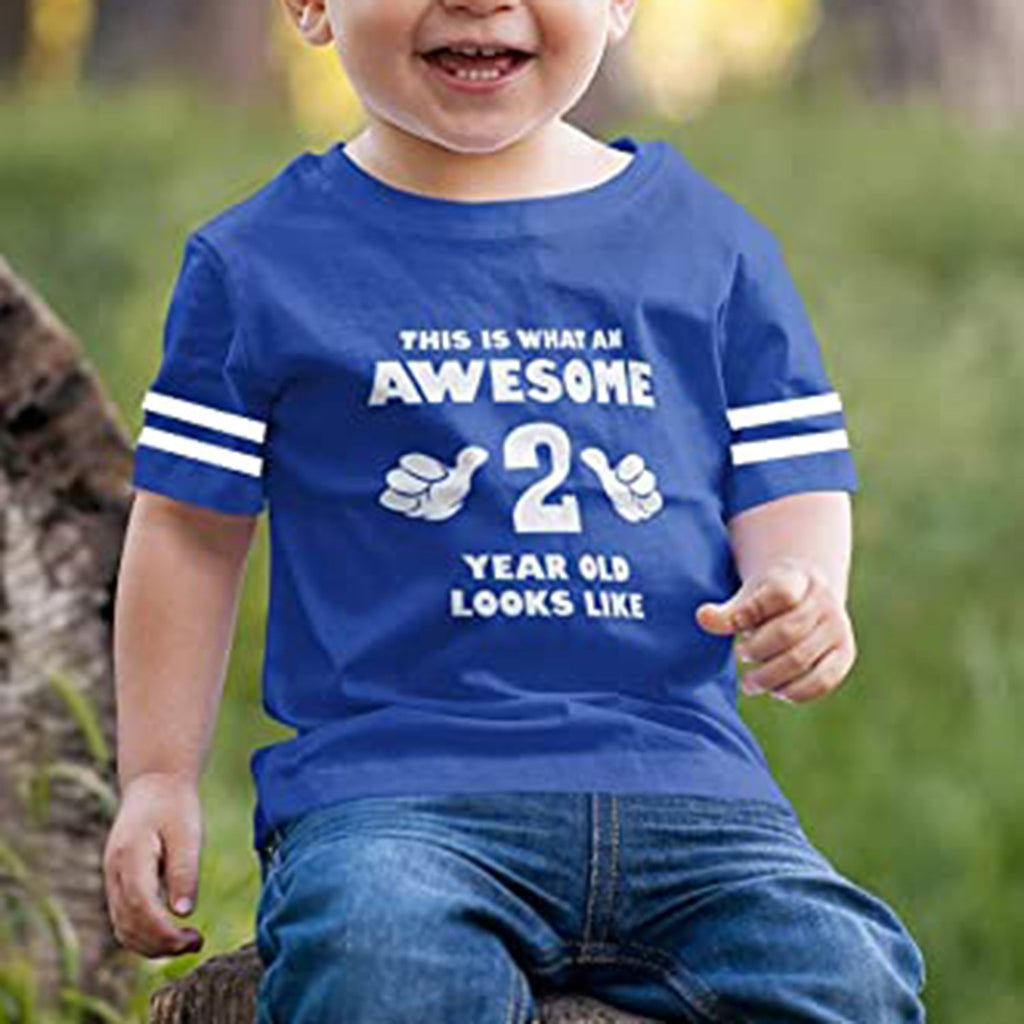 Awesome 2 Year Old 2nd Birthday Shirt Girls Boys Toddler Kids Jersey T-Shirt JEC Shops LLC