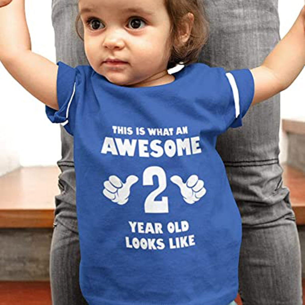 Awesome 2 Year Old 2nd Birthday Shirt Girls Boys Toddler Kids Jersey T-Shirt JEC Shops LLC