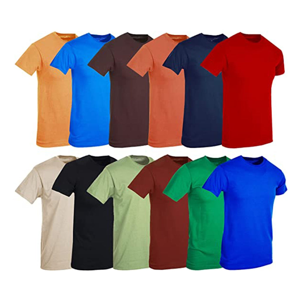 BILLIONHATS 12 Pack Plus Size Men Cotton T-Shirt Bulk Big Tall Short Sleeve Lightweight Tees JEC Shops LLC