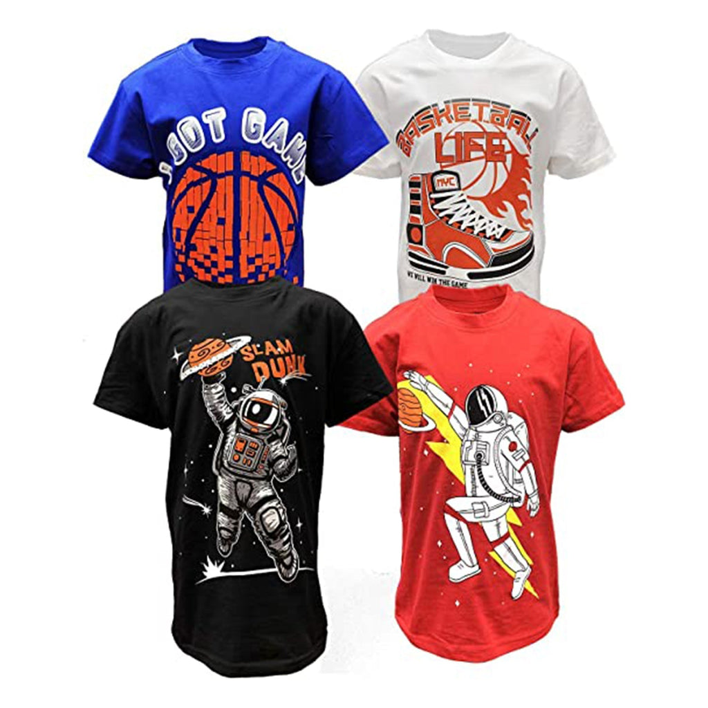 BROOKLYN VERTICAL 4-Pack Boys Short Sleeve Crew Neck T-Shirt JEC Shops LLC