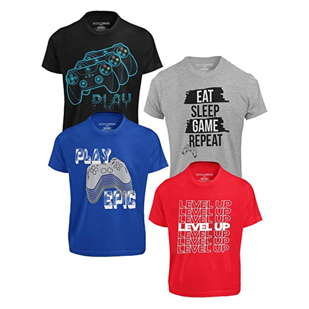 BROOKLYN VERTICAL 4-Pack Boys Short Sleeve Crew Neck T-Shirt JEC Shops LLC