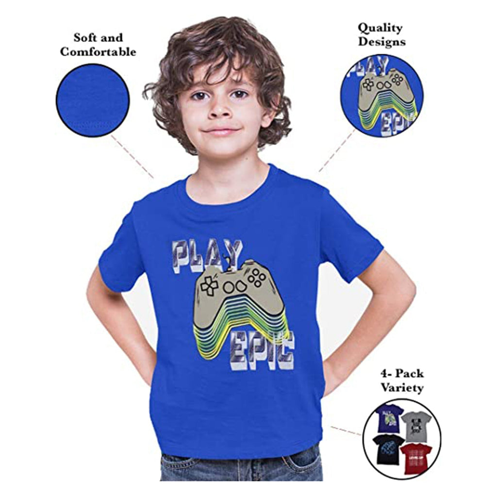 BROOKLYN VERTICAL 4-Pack Boys Short Sleeve Crew Neck T-Shirt JEC Shops LLC