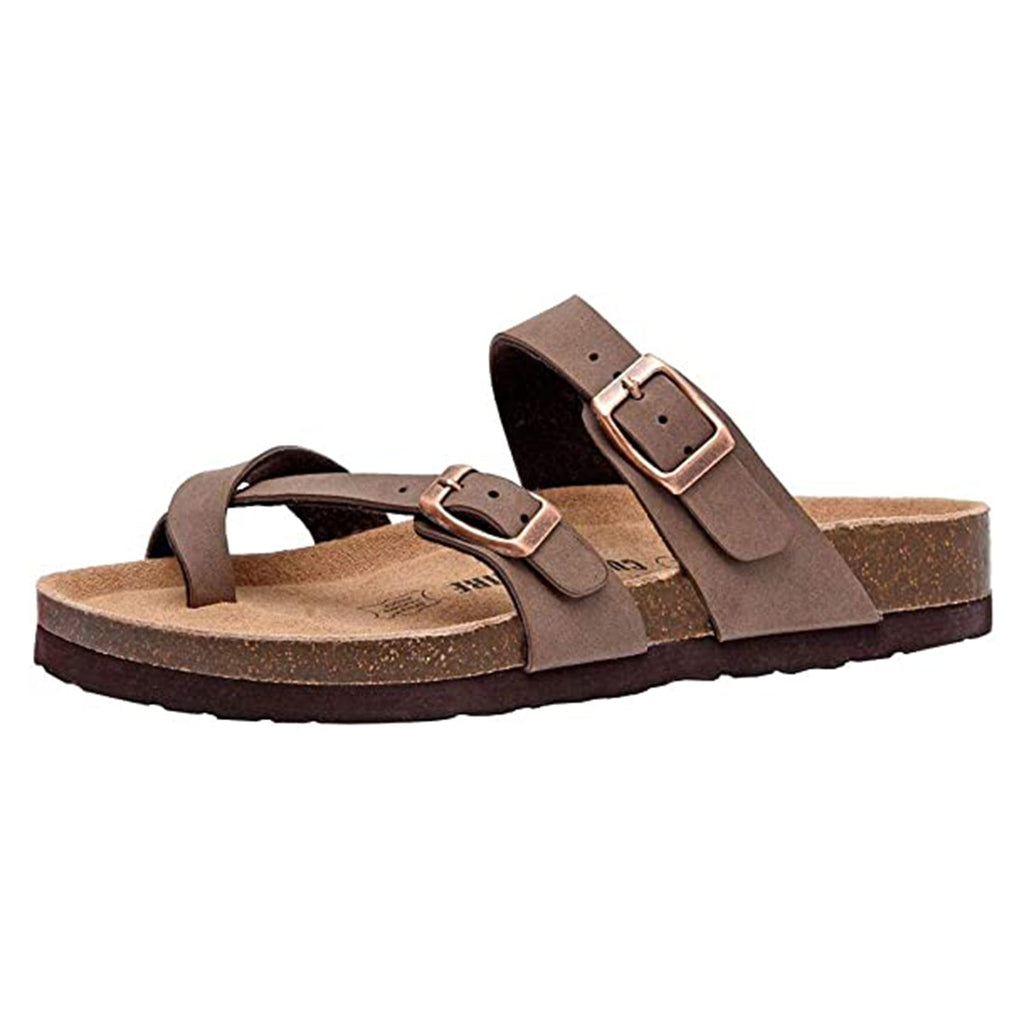 CUSHIONAIRE Women's Luna Cork footbed Sandal JEC Shops LLC