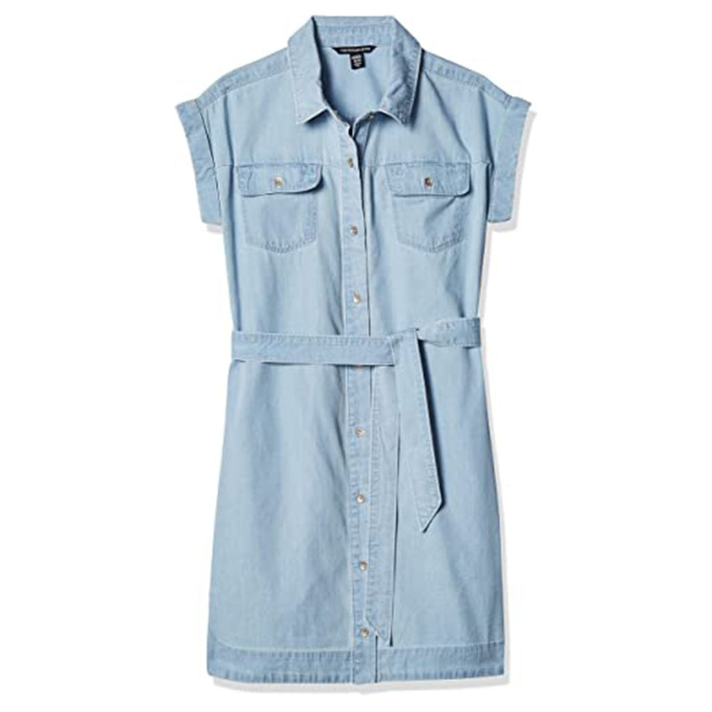 Calvin Klein Girls' Short Sleeve Denim Shirt Dress for 12 to 14 Years Old JEC Shops LLC