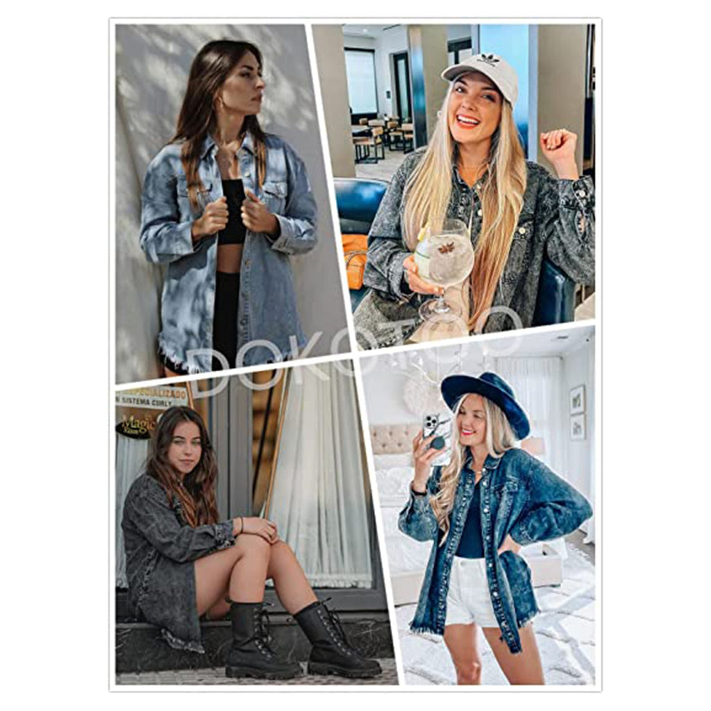 Dokotoo Women's Oversized Denim Jacket JEC Shops LLC