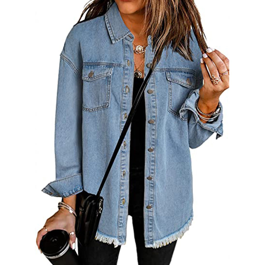 Dokotoo Women's Oversized Denim Jacket JEC Shops LLC