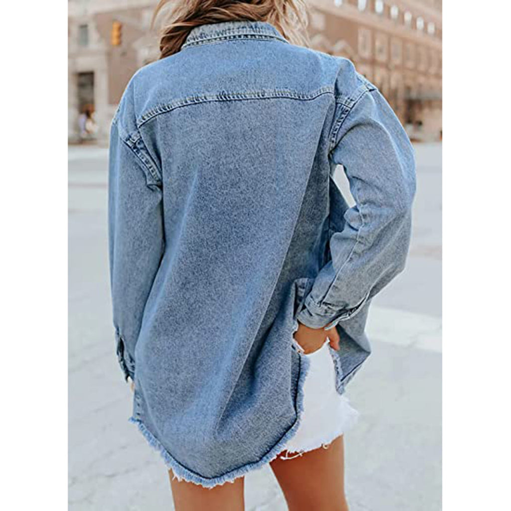 Dokotoo Women's Oversized Denim Jacket JEC Shops LLC