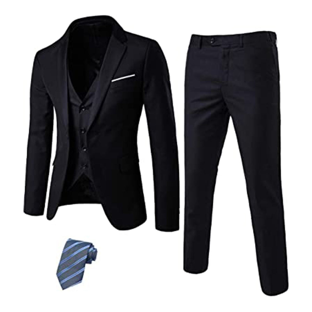 EastSide Men's Slim Fit 3 Pieces Suit, One Button Blazer Set, Jacket Vest & Pants JEC Shops LLC