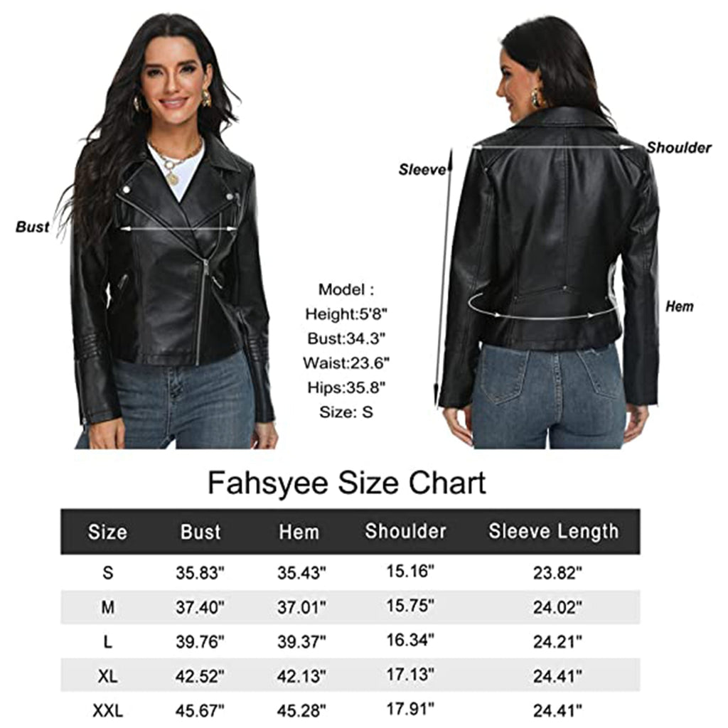 Fahsyee Women's Leather Jackets JEC Shops LLC