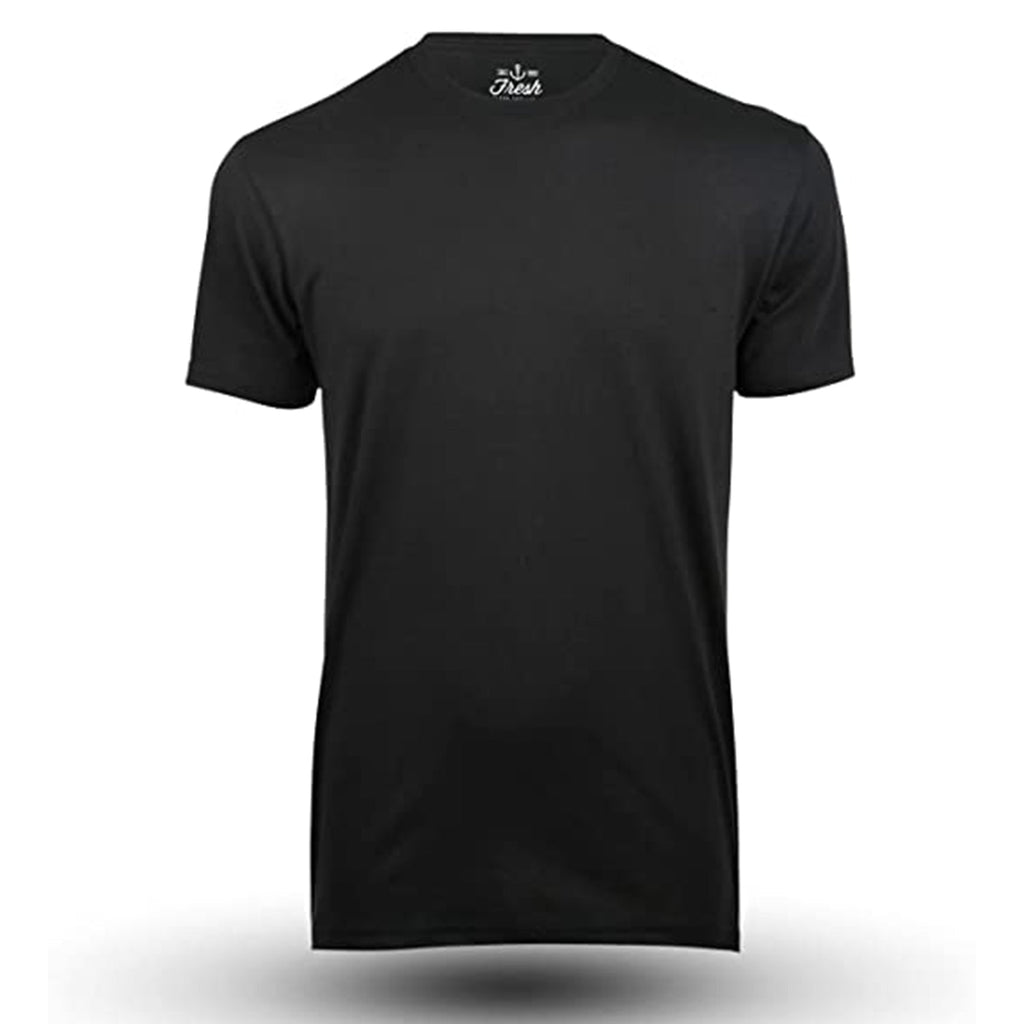 Fresh Clean Tees Black T-Shirts for Men - Soft and Fit Mens T-Shirt - Cotton Poly Blend - Pre Shrunk Premium Tee (1) JEC Shops LLC