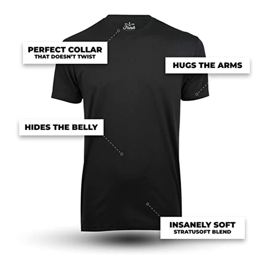 Fresh Clean Tees Black T-Shirts for Men - Soft and Fit Mens T-Shirt - Cotton Poly Blend - Pre Shrunk Premium Tee (1) JEC Shops LLC