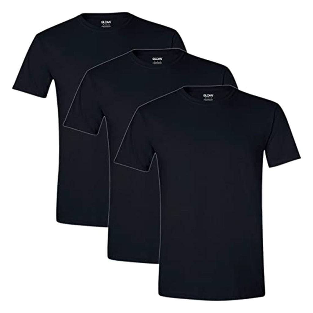 Gildan Men's Cotton Stretch T-Shirts, Multipack, Black Soot (Crew 3-Pack), X-Large JEC Shops LLC