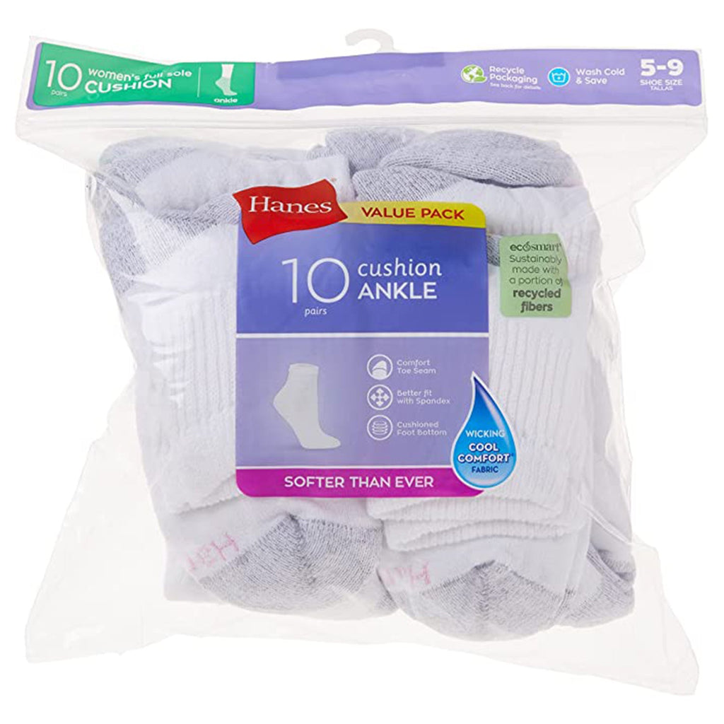 Hanes Womens Value Pack Ankle Socks JEC Shops LLC