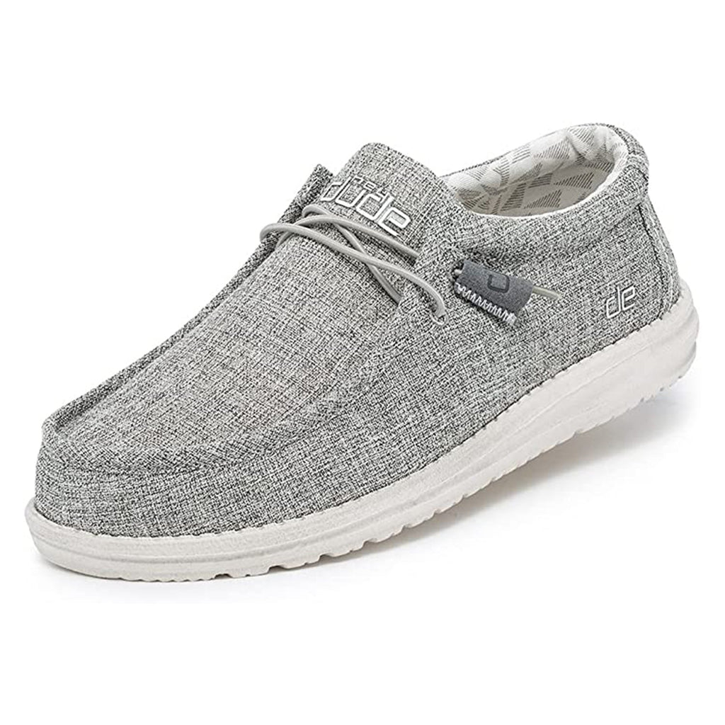 Hey Dude Men's Wally Linen Iron Size 11 | Men’s Shoes | Men’s Lace Up Loafers | Comfortable & Light-Weight JEC Shops LLC