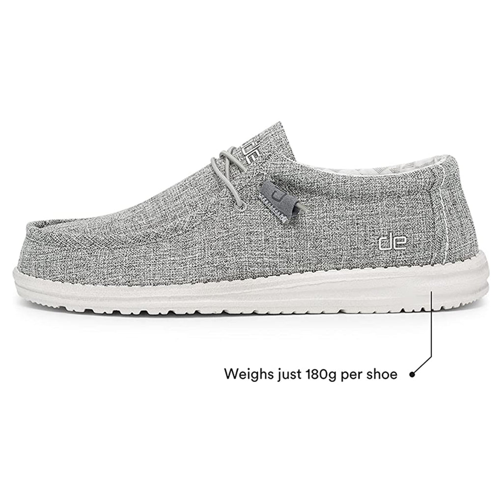 Hey Dude Men's Wally Linen Iron Size 11 | Men’s Shoes | Men’s Lace Up Loafers | Comfortable & Light-Weight JEC Shops LLC