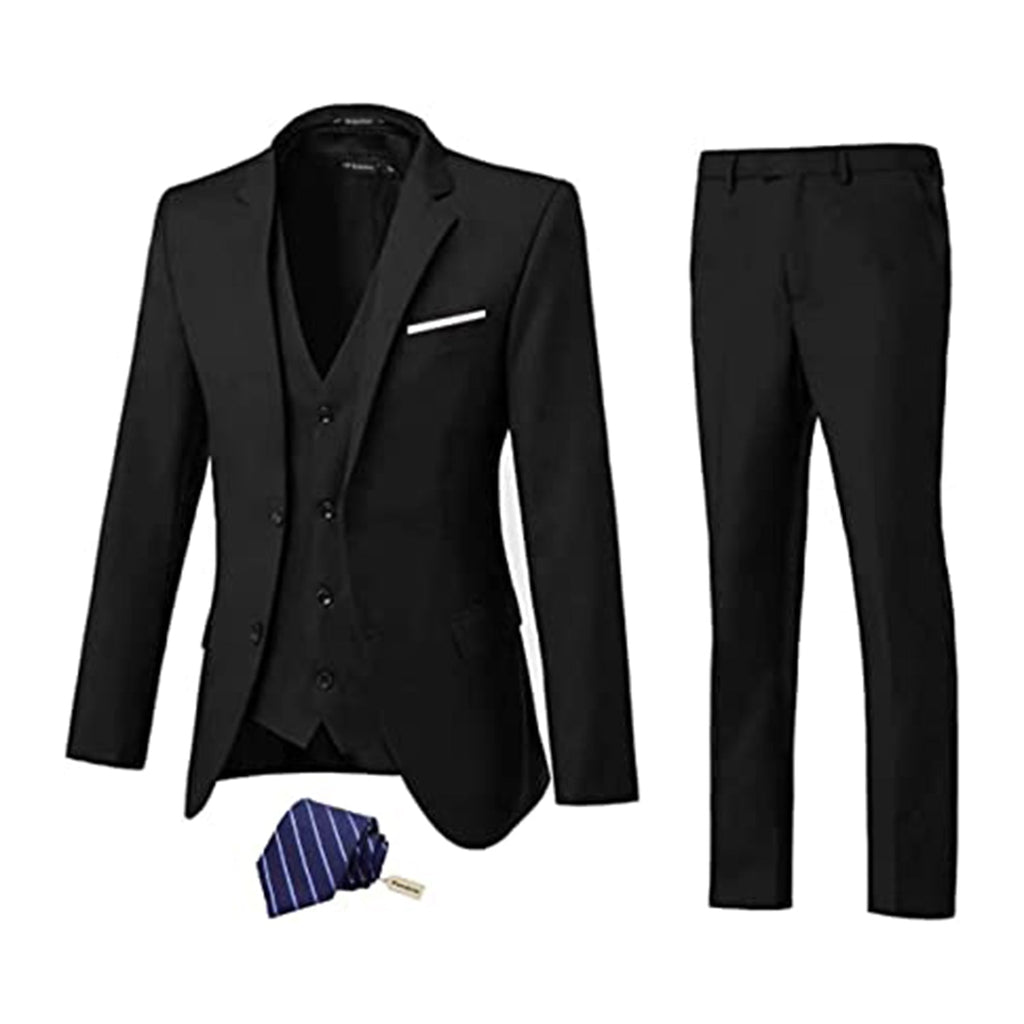 High-End Suits 3 Pieces Men Suit Set Slim Fit Groomsmen/Prom Suit for Men Two Buttons Business Suit Jacket Vest Pant and Tie JEC Shops LLC