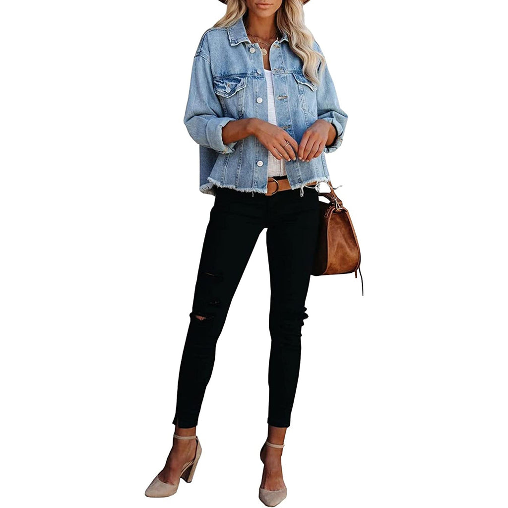 LONGBIDA Women's Jean Jacket JEC Shops LLC