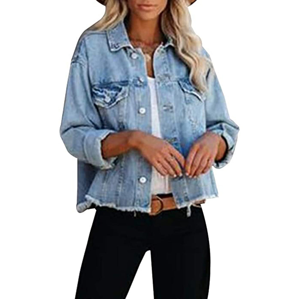 LONGBIDA Women's Jean Jacket JEC Shops LLC