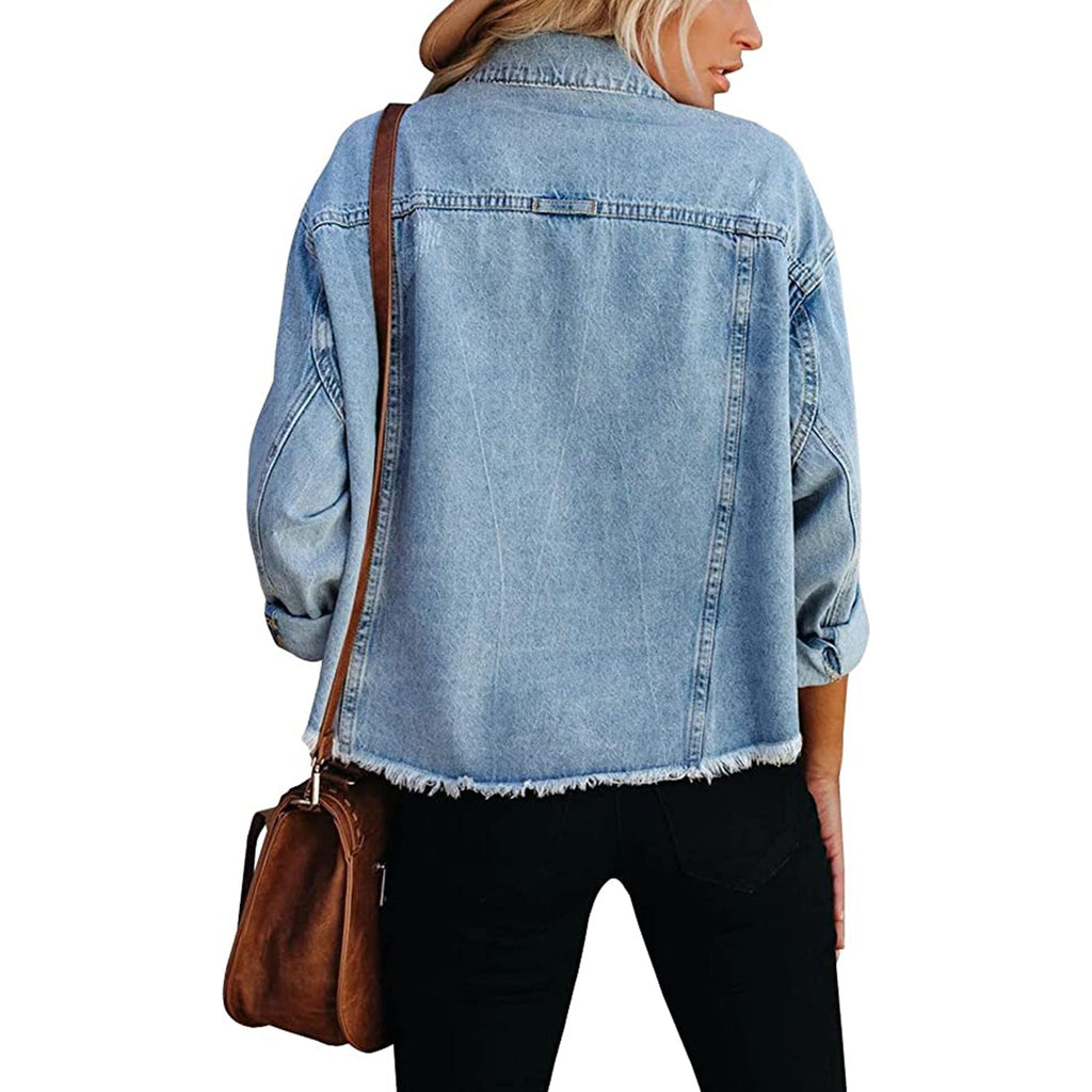 LONGBIDA Women's Jean Jacket JEC Shops LLC