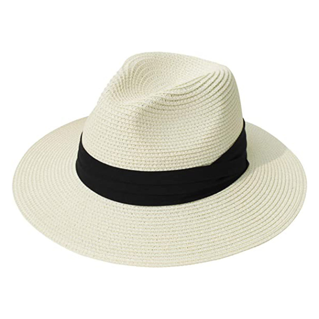 Lanzom Women Wide Brim Straw Panama Roll up Hat JEC Shops LLC