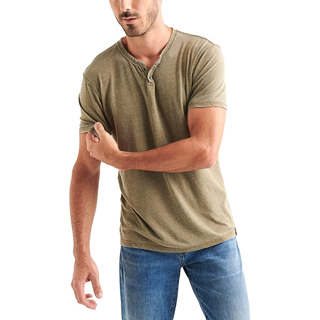 Lucky Brand Men's Venice Burnout Notch Neck Tee Shirt JEC Shops LLC