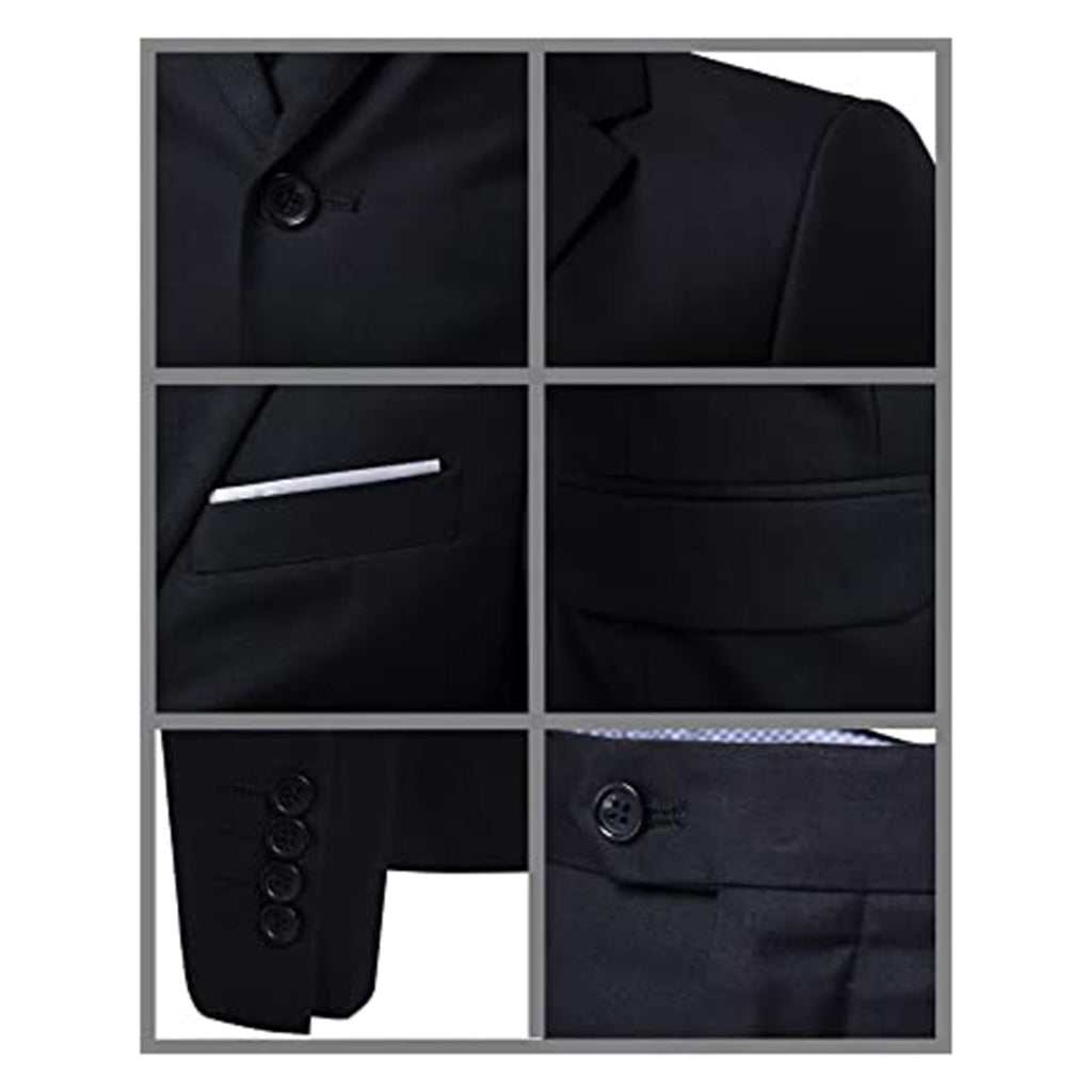 MAGE MALE Men's 3 Pieces Suit Elegant Solid One Button Slim Fit Single Breasted Party Blazer Vest Pants Set JEC Shops LLC