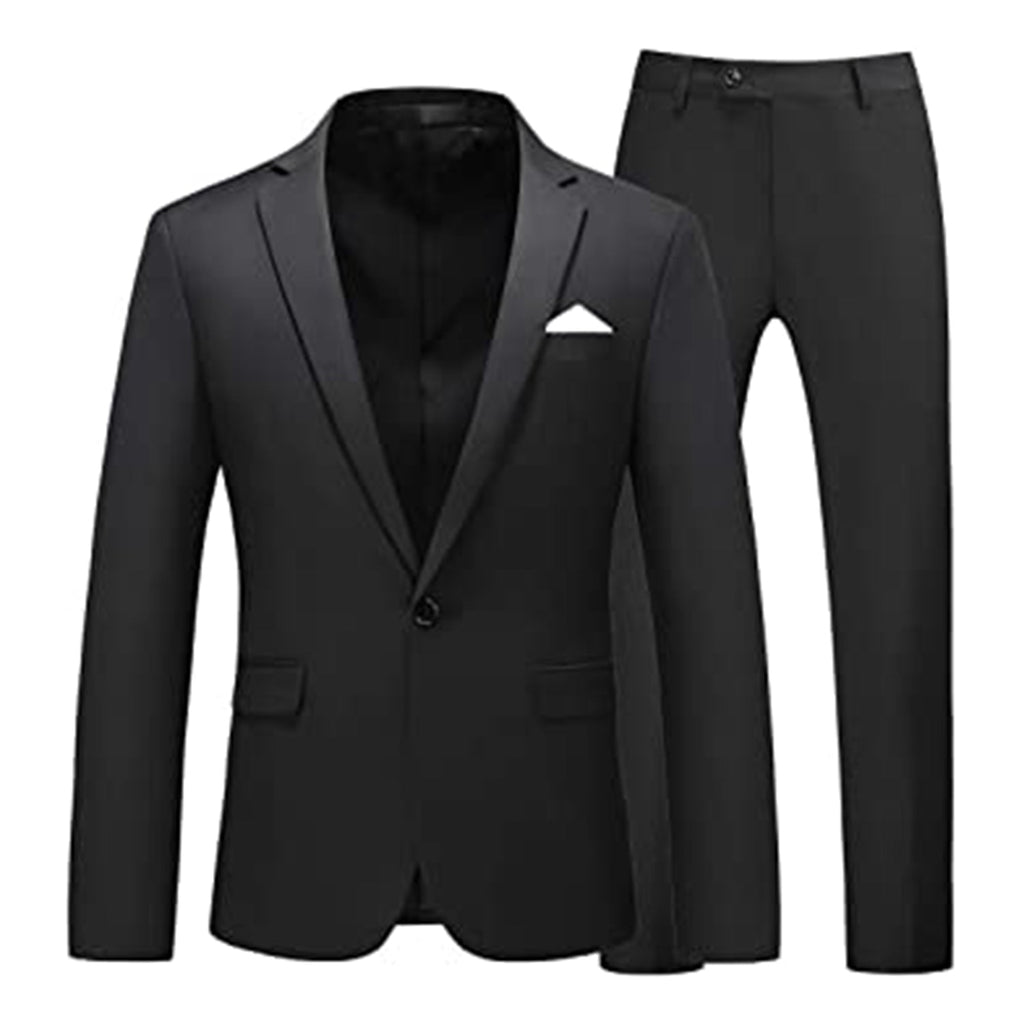 MOGU Mens Slim Fit 2 Piece Suit One Button Notch Lapel Tuxedo JEC Shops LLC