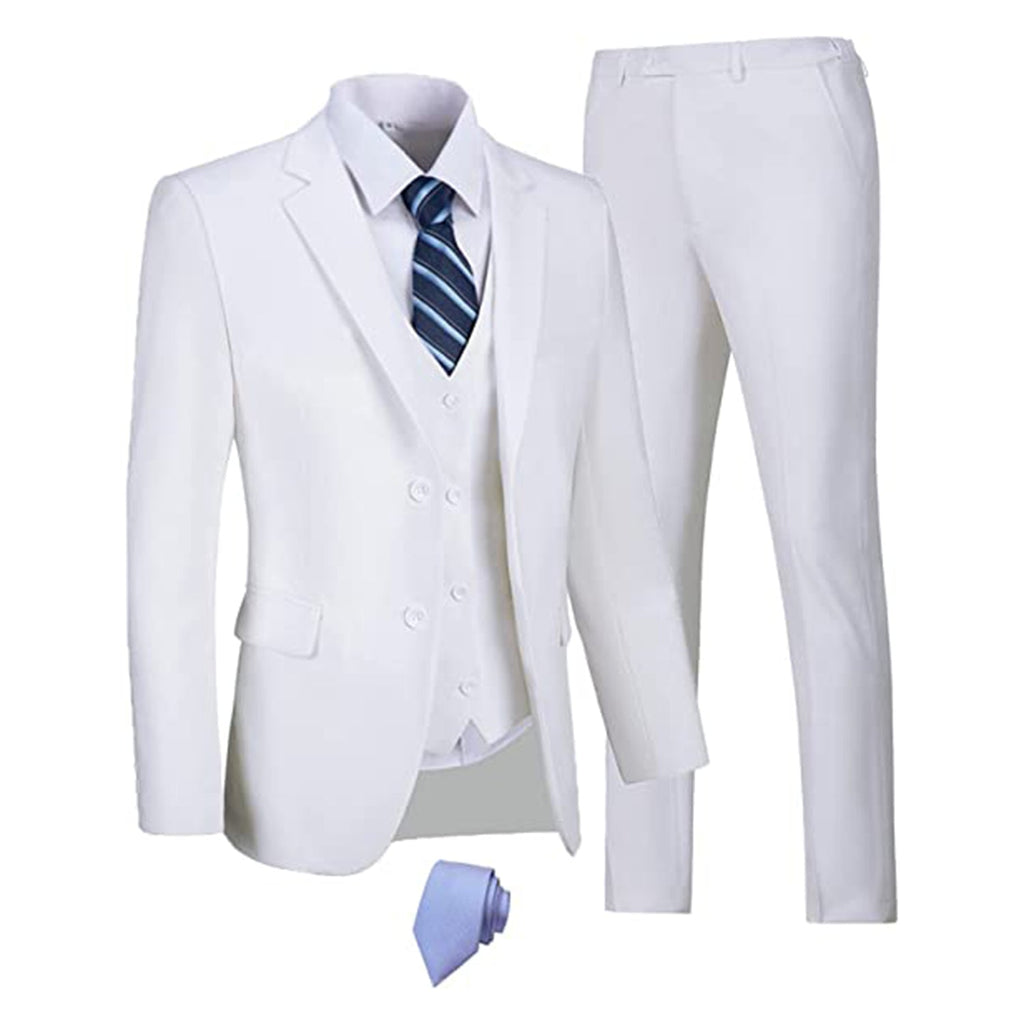 Men's Suits 3 Pieces Slim Fit Suit 2 Button Business Prom Formal Suit Blazer Jacket Vest Pants Set JEC Shops LLC