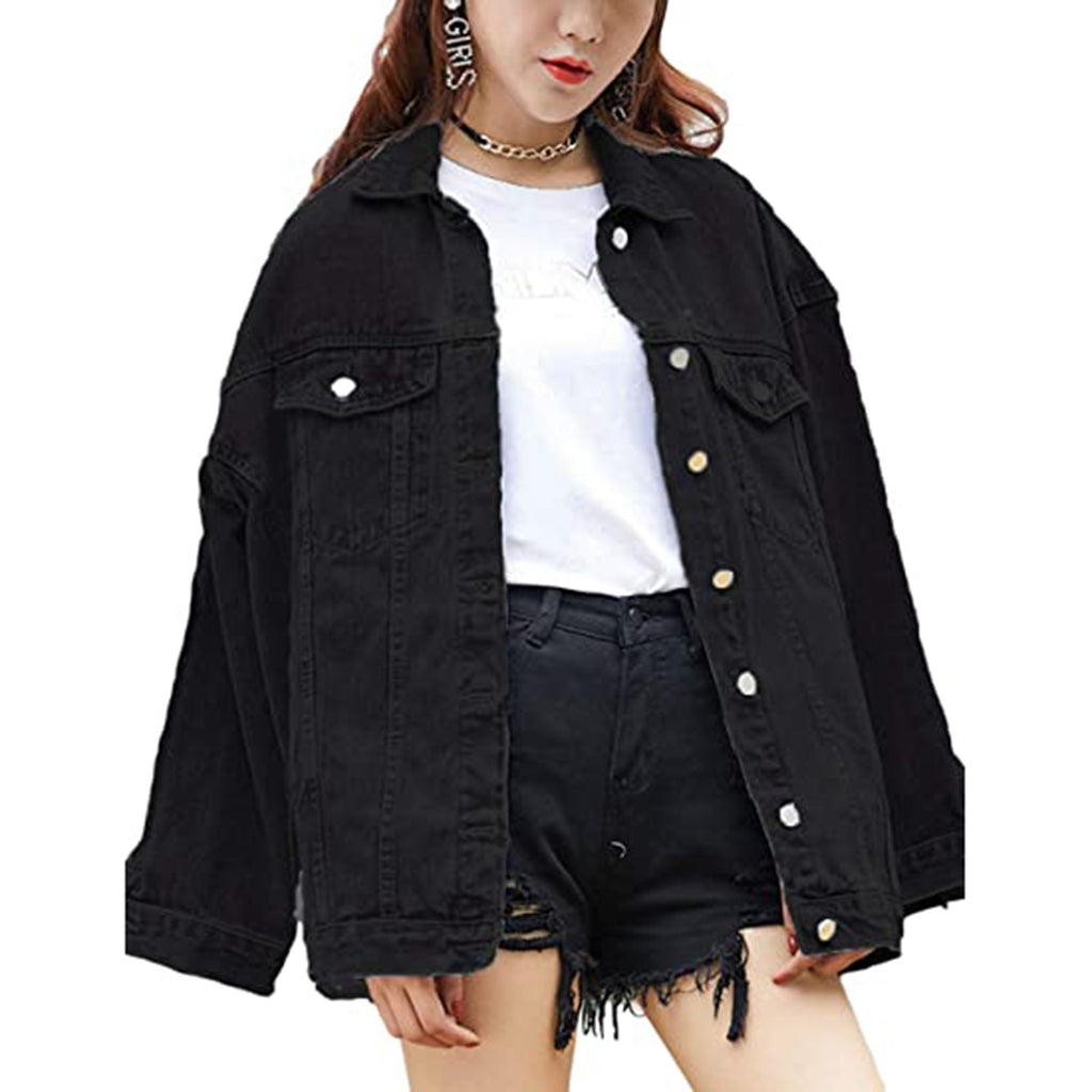 Omoone Women's Oversized Mid Long Denim Jacket JEC Shops LLC