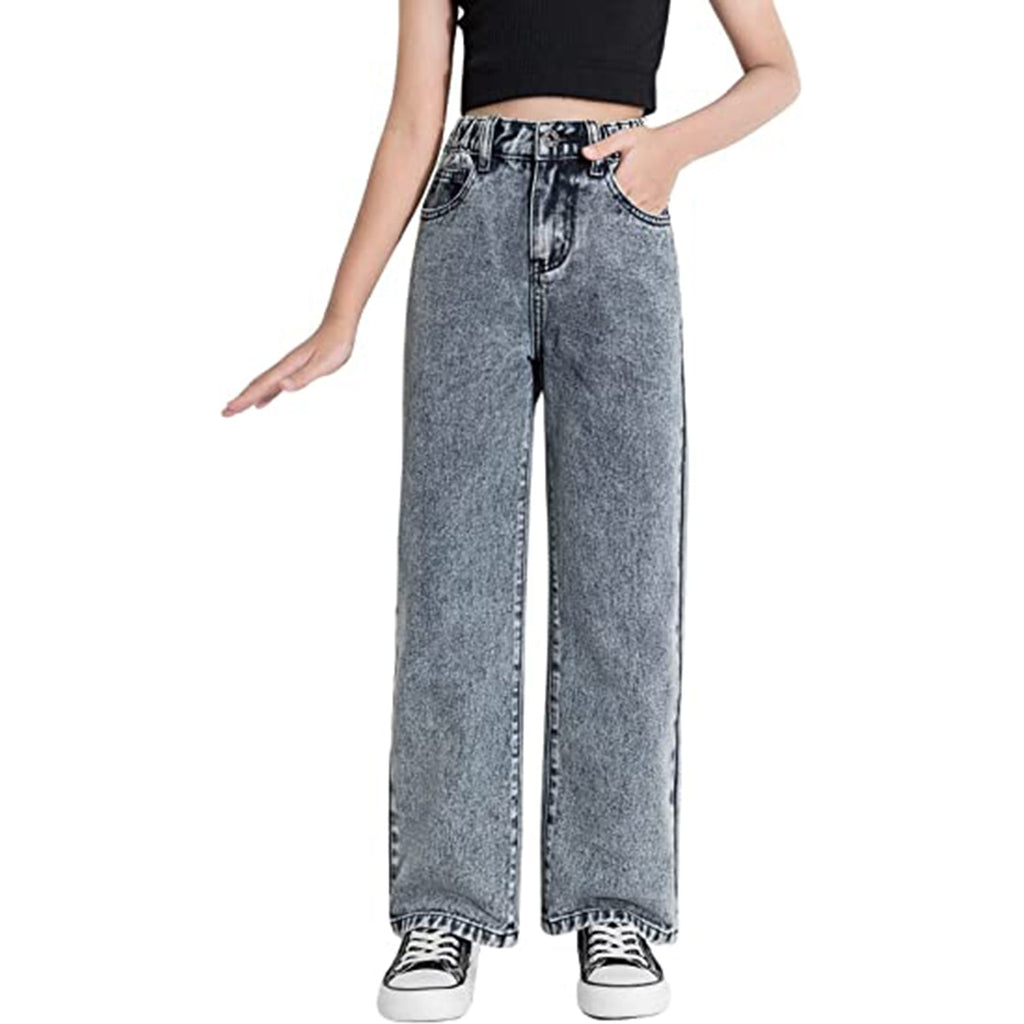 Romwe Girl's Vintage High Waisted Straight Leg Jeans Regular Fit Denim Pants JEC Shops LLC