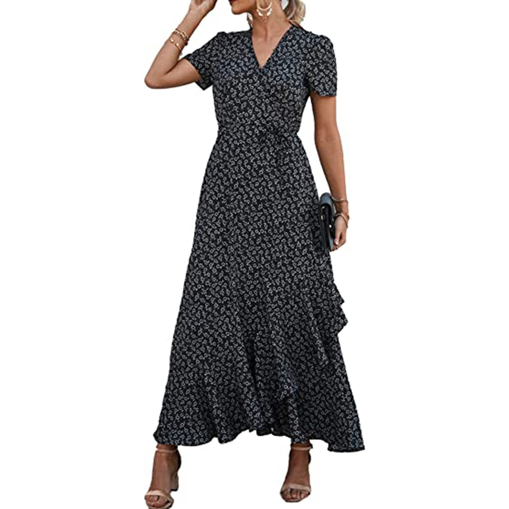 Ruffle Hem Split Beach Long Dress JEC Shops LLC