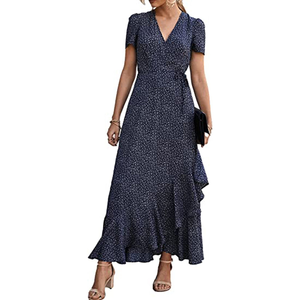 Ruffle Hem Split Beach Long Dress JEC Shops LLC