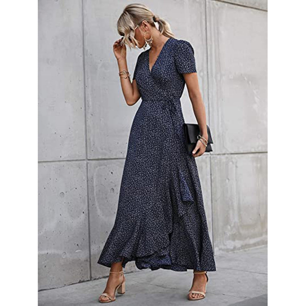 Ruffle Hem Split Beach Long Dress JEC Shops LLC