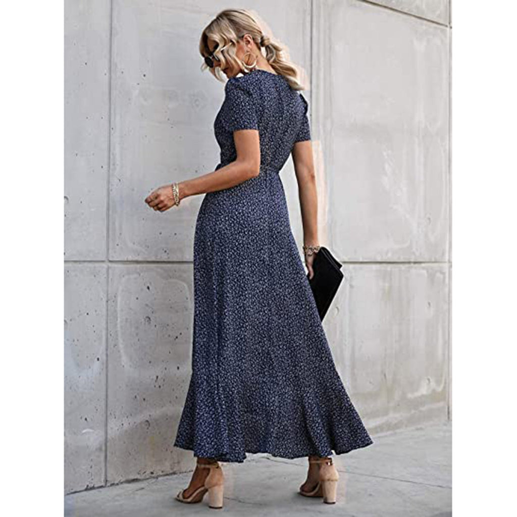 Ruffle Hem Split Beach Long Dress JEC Shops LLC