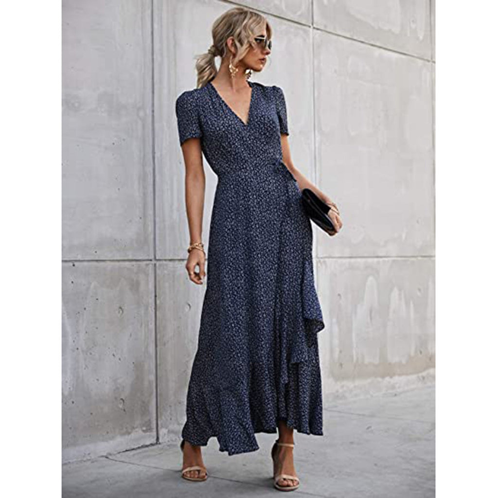 Ruffle Hem Split Beach Long Dress JEC Shops LLC