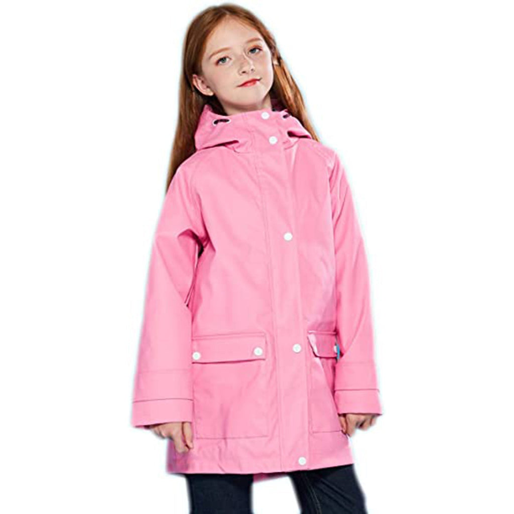 SOLOCOTE Kids Rain Jacket Hooded Lined Rubber RainCoats JEC Shops LLC