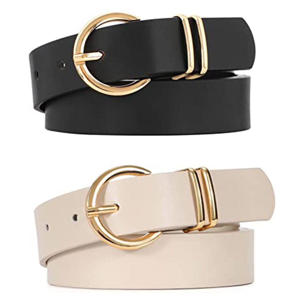 VONMELLI 2 Pack Women's Leather Belts JEC Shops LLC