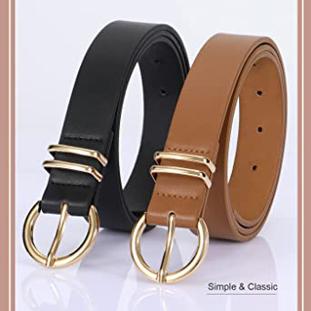 VONMELLI 2 Pack Women's Leather Belts JEC Shops LLC