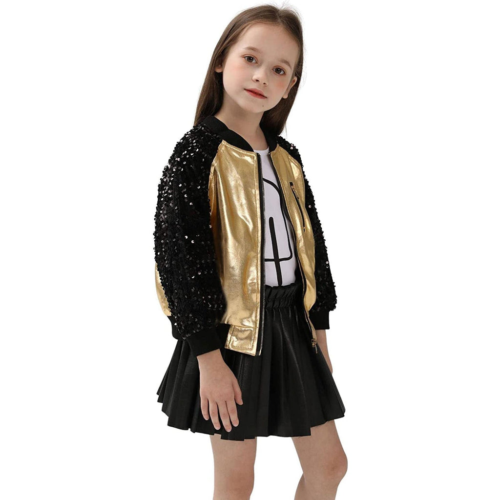 WELAKEN Sequin Jacket for Girls II Kid & Toddler lightweight Flight Jacket Kid's Bomber Jacket JEC Shops LLC