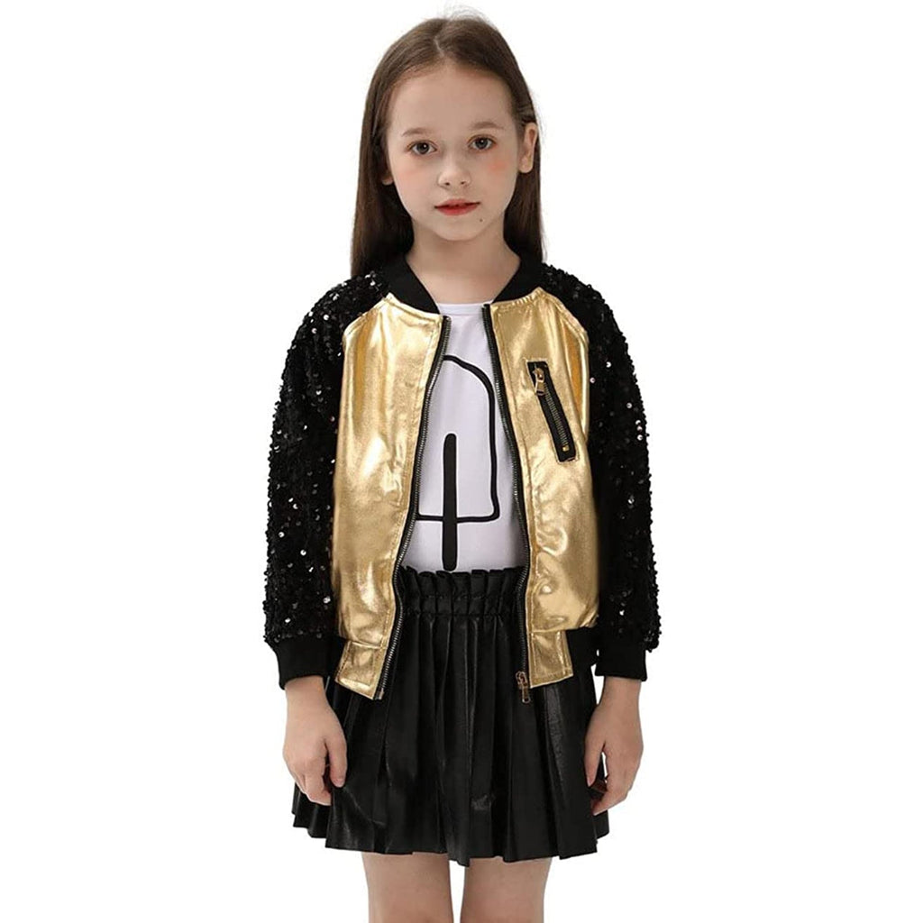 WELAKEN Sequin Jacket for Girls II Kid & Toddler lightweight Flight Jacket Kid's Bomber Jacket JEC Shops LLC