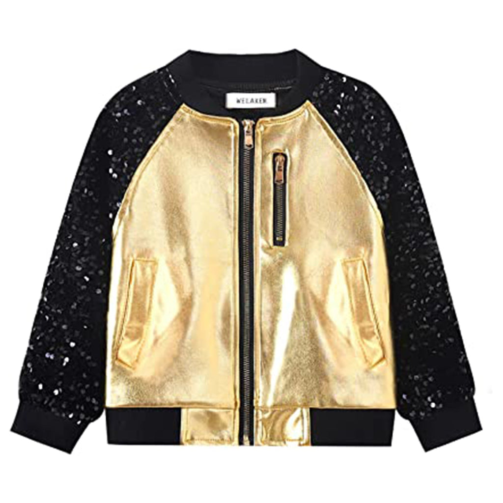 WELAKEN Sequin Jacket for Girls II Kid & Toddler lightweight Flight Jacket Kid's Bomber Jacket JEC Shops LLC