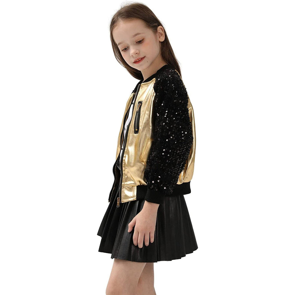 WELAKEN Sequin Jacket for Girls II Kid & Toddler lightweight Flight Jacket Kid's Bomber Jacket JEC Shops LLC