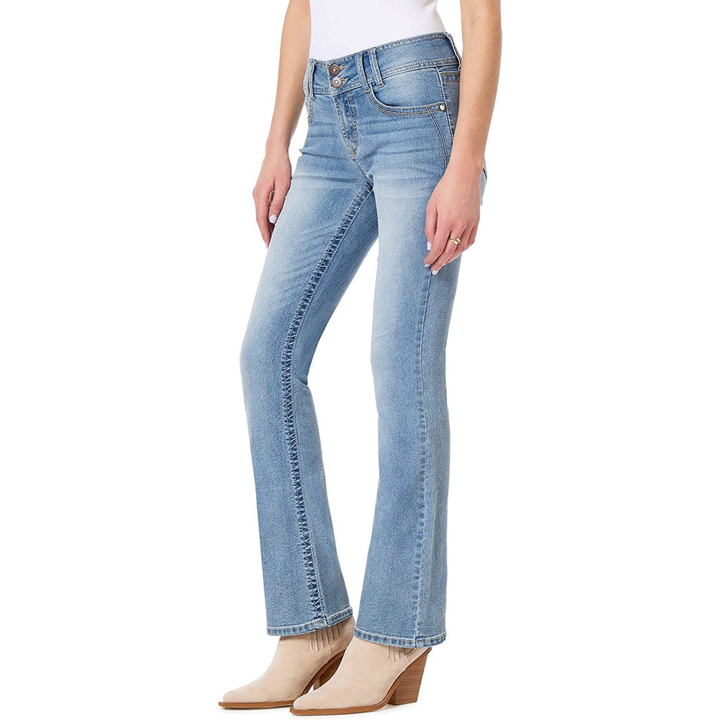 WallFlower Women's Luscious Curvy Bootcut Mid-Rise Insta Stretch Juniors Jeans JEC Shops LLC